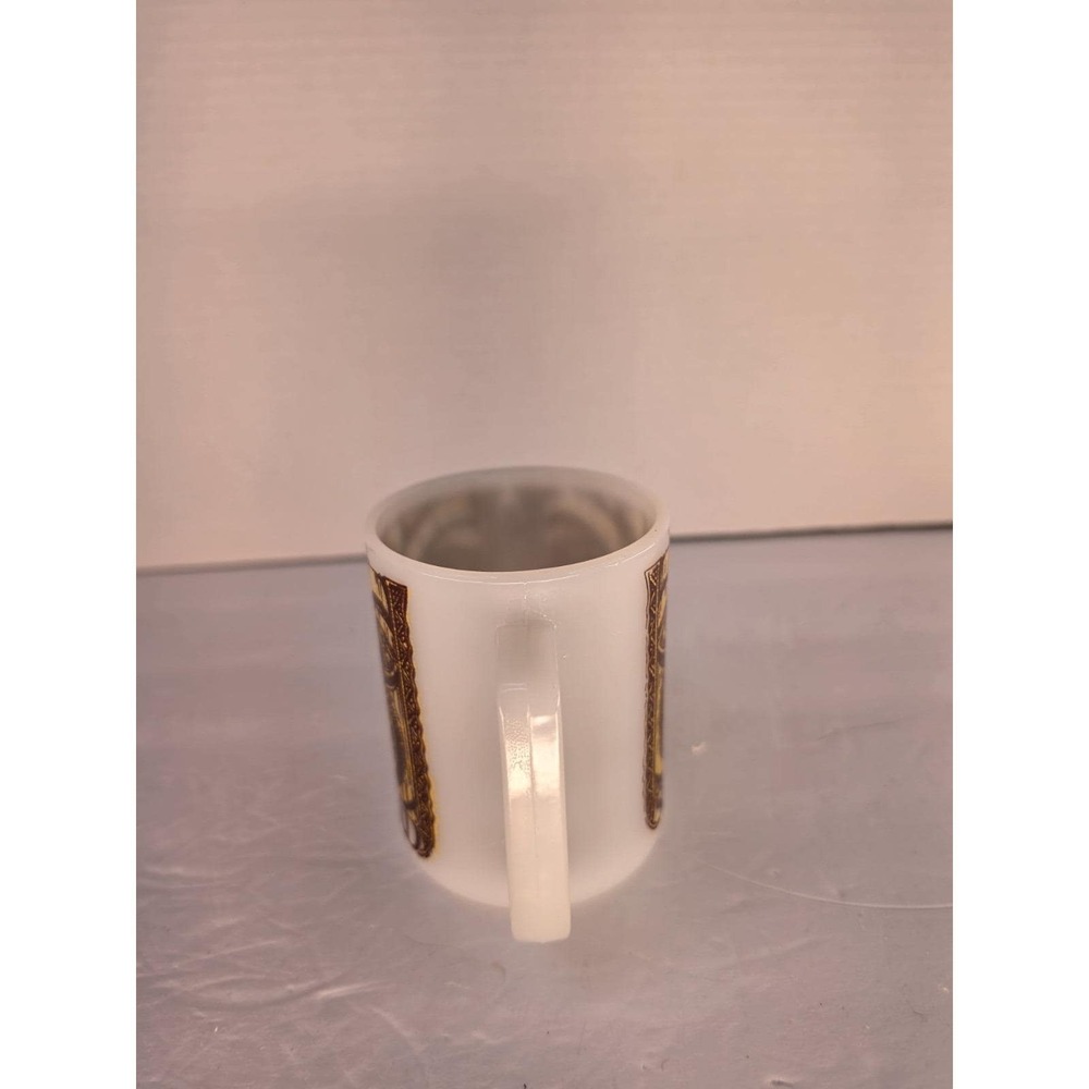 Vintage SeaWorld Tiki Mug Federal Glass Milk Glass Brown Gold Coffee Cup USA - Picture 6 of 7